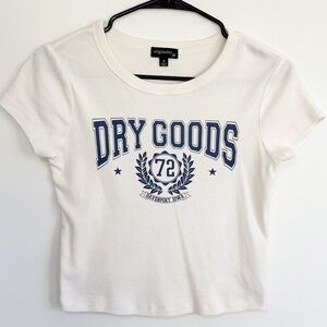 DRY GOODS Short Sleeve Baby Tee with Graphic Logo White Small